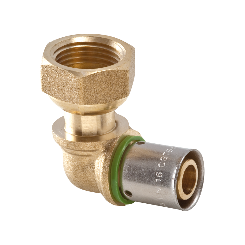 Coude à écrou tournant à sertir