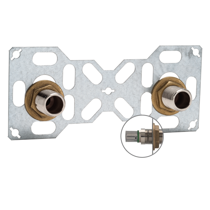 Platine de douche droits à sertir PER (sorties...