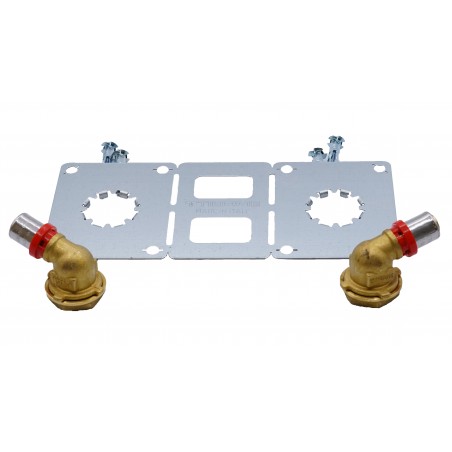 Platine de douche sorties femelles coudes