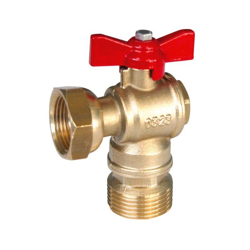 Vanne compteur équerre à manette rouge - ACS