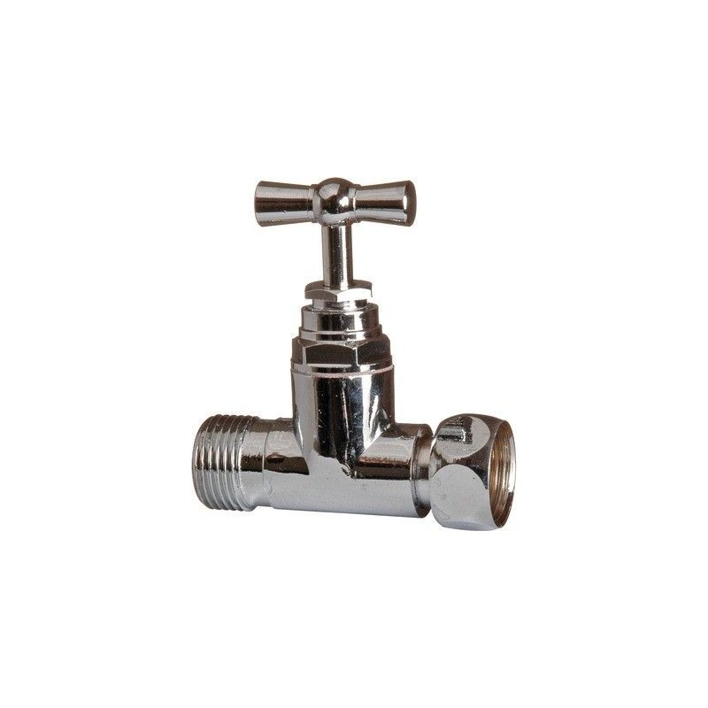 Robinet WC droit MF 3/8 chromé - presse étoupe