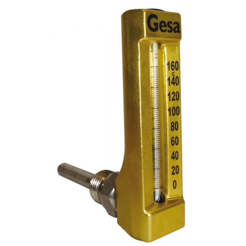 Thermomètre 0 à 120°C équerre 150mm