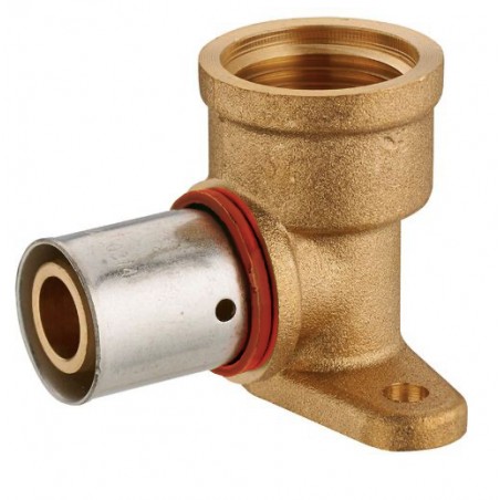 Coude applique 2 trous H40mm