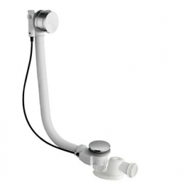 Vidage baignoire à câble/clapet inox LUX
